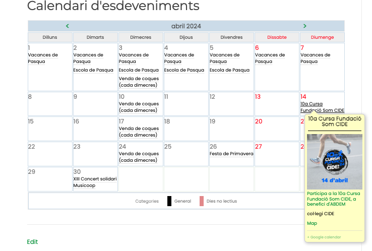 agenda esdeveniments cide palma calendar